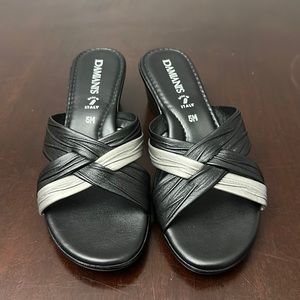 Damiani’S Women Sandals. Italian Silver & Black